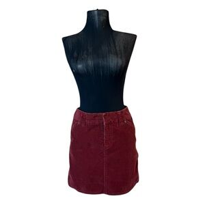 Gap Maroon Red Corduroy Mini Skirt Size 2